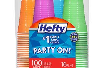 Hefty Party On Disposable Plastic Cups, Assorted, 16 Ounce, 100 Count