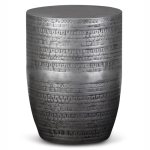 SIMPLIHOME Johnsen Metal Table – 15″ Wide x 20″ High Solid Iron Drum Accent Tabl