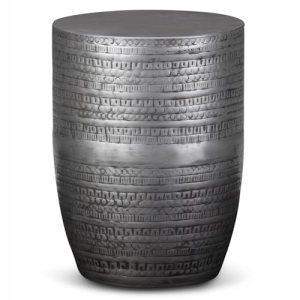 SIMPLIHOME Johnsen Metal Table – 15″ Wide x 20″ High Solid Iron Drum Accent Tabl