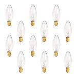 Holiday Joy C26 Christmas Crystal Clear Torpedo Tip Candelabra Replacement Night