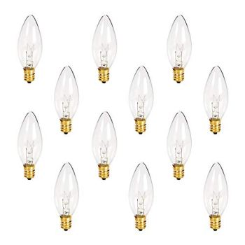Holiday Joy C26 Christmas Crystal Clear Torpedo Tip Candelabra Replacement Night