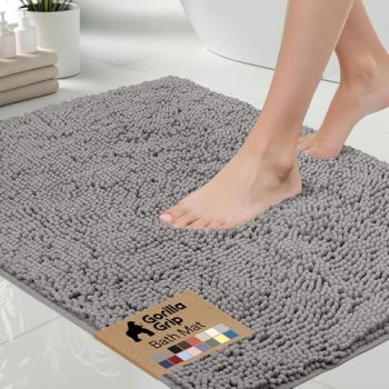 GORILLA GRIP Bath Rug Mat, Thick Soft Absorbent Chenille