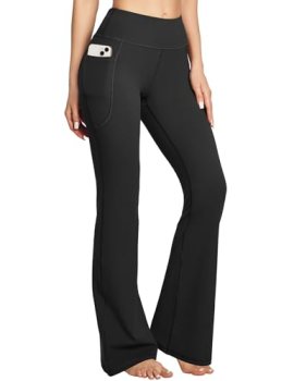 Heathyoga 30″/32″ Yoga Pants Women with Pockets Wide Leg Yoga Pants for Woman Fl