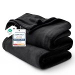 Bedsure GentleSoft Fleece Throw Blanket for Couch Black
