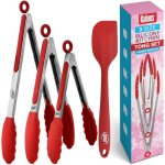 Kaluns Kitchen Tongs for Cooking Grilling Set of 4