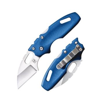 Cold Steel Mini Tuff Lite 2″ 4034SS Sheepsfoot Razor-Sharp Blade 3″ Griv-Ex Blue