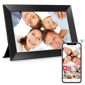BIGASUO Digital Picture Frame, 10.1″ Frameo Digital Frame WiFi with 32GB Memory