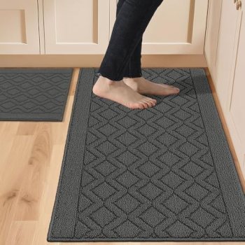 COSY HOMEER 48×20 Inch/30X20 Inch Kitchen Rug Mats Made of 100% Polypropylene 2