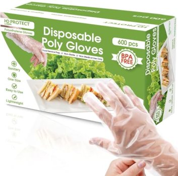 Keppi 600 Pack Disposable Food Prep Gloves – Clear Polyethylene