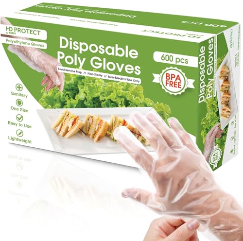 Keppi 600 Pack Disposable Food Prep Gloves – Clear Polyethylene