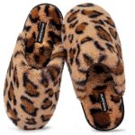 Snug Leaves Women’s Fuzzy Scuff Slippers Soft Comfy Memory Foam Non-slip Indoor