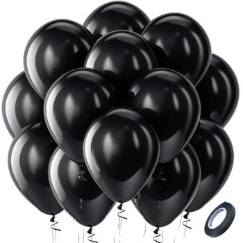 Bezente Black Balloons Latex Party Balloons