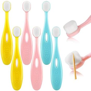 Patelai 6 Pieces Kids Extra Soft Nano Toothbrush Children Bristles Children Micr