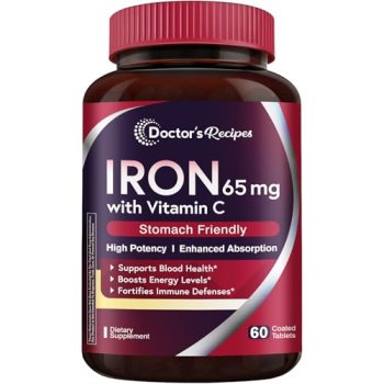 Doctor’s Recipes Iron Supplement 65 mg with Vitamin C