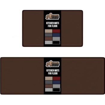 GORILLA GRIP 2 Pack Comfortable Cushioned Kitchen Mats for Floor