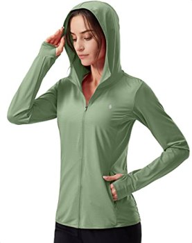 Soothfeel Women’s UPF 50+ Sun Protection Hoodie Jacket Lightweight Long Sleeve S