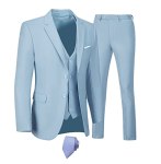 Men Suits Slim Fit 2 Button 3 Piece Suit Set