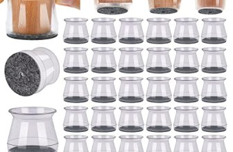 BUMACO 40Pcs Chair Leg Floor Protectors Chair Leg Protectors for Hardwood Floors