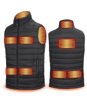 uupalee Men’s Heated Vest with Battery Pack Outdoor Lightweight Warm Heating Clo