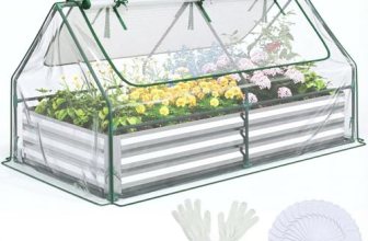 Quictent Raised Garden Bed with Cover Outdoor Galvanized Metal Planter Box Kit