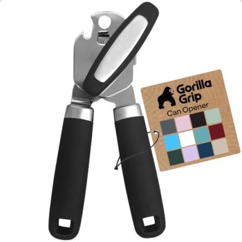 GORILLA GRIP Heavy Duty Stainless Steel Smooth Edge Manual Can Opener and Bottle