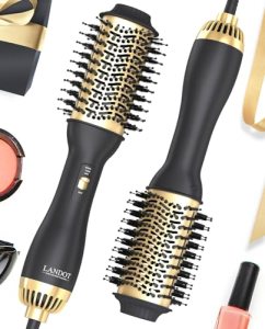 LANDOT Hair Blow Dryer Brush – One-Step Hot Air Brush for Fast Drying Smoothing