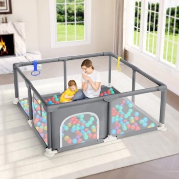 Dripex Baby Playpen, 47″x47″ Small Playpen for Babies