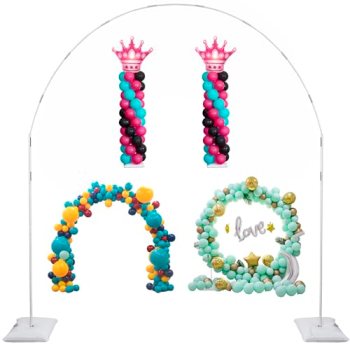 Decojoy Balloon Arch Stand, 7.5ft Large Round Backdrop Frame