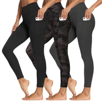 Syrinx 3 Packs Leggings with Pockets for Women
