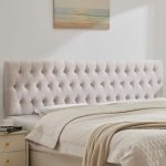 Kingfun Tufted Upholstered Queen Size Bed Headboard in Modern Button Design