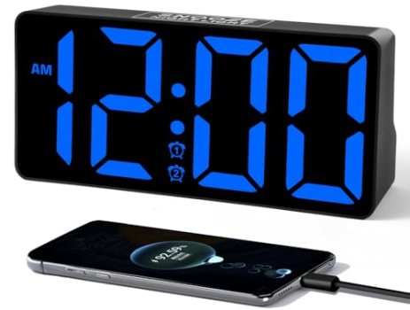 PPLEE Alarm Clock for Bedroom with Night Light & Bold Digits-7 in Digital Clock