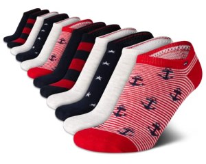 Tommy Hilfiger Womens No Show Socks -12 Pack Cotton Blend Lightweight Athletic P