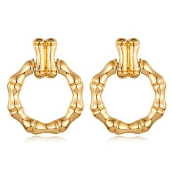 HESSAWELL Gold Dangle Earrings Big Round Hoop Drop Earrings Vintage Fashion Part
