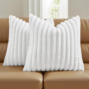 FUTEI White Decorative Throw Pillow Covers Set of 2