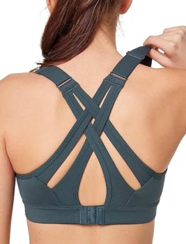 Yvette Sports Bra High Impact Adjustable Criss Cross Back