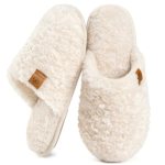 EverFoams Women’s Fuzzy Slip-on Slippers Warm Cozy Soft Lightweight Memory Foam