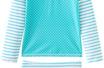 UMELOK Baby Girls’ Swimwear Rashguard Swimsuit Long Sleeve Bathing Suit Aqua/Tri