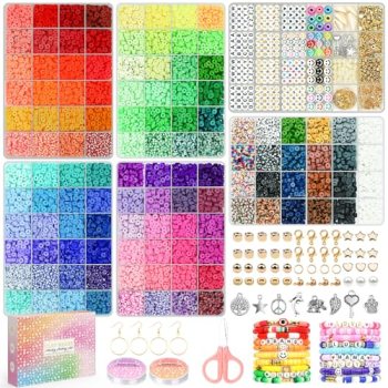 Sistenia 20,000 Pcs Clay Beads Bracelet Making Kit