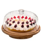cutesun Cake Stand with Lid, Rotating Cake Stand with Lid & Dome