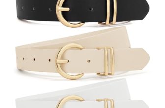 XZQTIVE 3 Pack Women Belts For Jeans Dresses Pants Ladies Leather Waist Belt wit