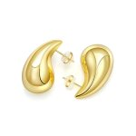 Chunky Gold Plated Earrings for Women Teardrop Earrings Dupes for Women