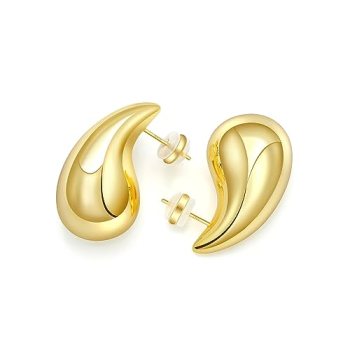 Chunky Gold Plated Earrings for Women Teardrop Earrings Dupes for Women