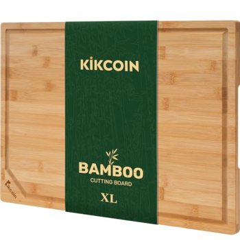 Kikcoin 17”×11” Bamboo Cutting Boards for Kitchen