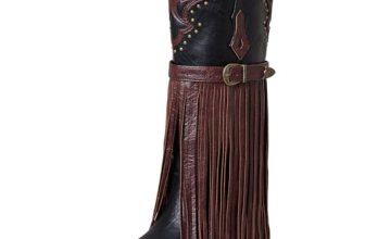 SaraIris Women’s Knee High Fringe Cowboy Boots