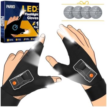PARIGO LED Flashlight Gloves Gifts for Men Women Christmas Stocking Stuffers for