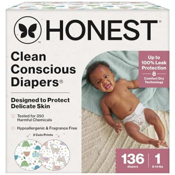 The Honest Company Comfort Dry Disposable Diapers for Sensitive Skin