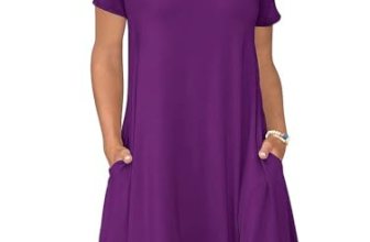 KORSIS Summer Dress for Women Casual T-Shirt Short Sleeve Dresses Swing Flowy La