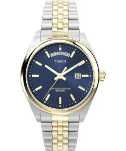 Timex Men’s Legacy 41mm Watch – Two-Tone Bracelet Blue Dial Two-Tone Case