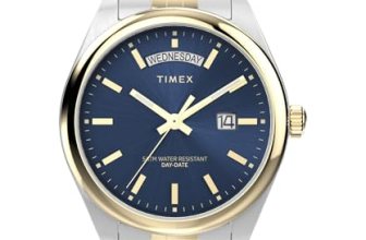 Timex Men’s Legacy 41mm Watch – Two-Tone Bracelet Blue Dial Two-Tone Case
