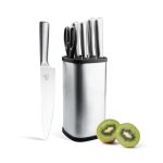 CHUSHIJI 6-Piece Silver Kitchen Knife Set | One-Piece Stainless Steel